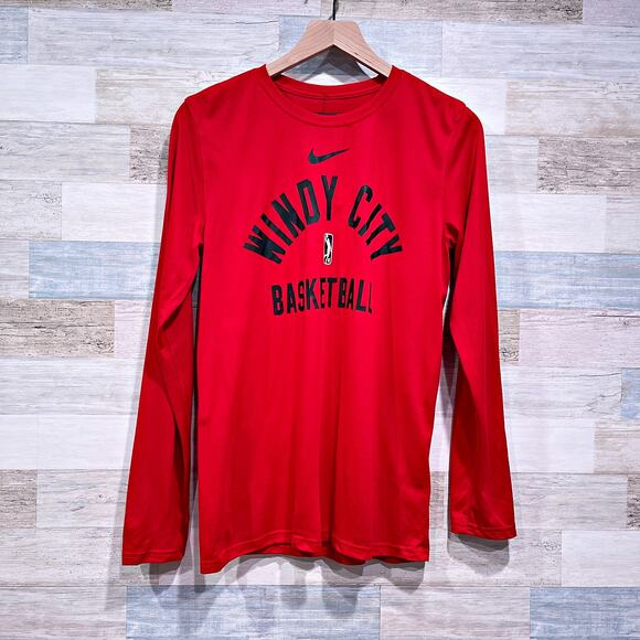 Windy City Bulls NBA G League Nike Dri Fit Mesh Tee Red Black Mens Small - Picture 1 of 7